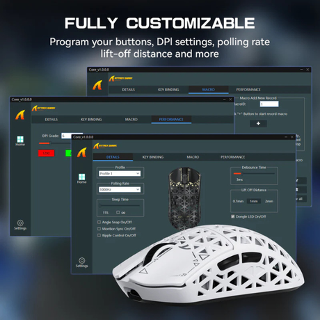 ATTACKSHARKR5ULTRACarbonFiberTri-ModeGamingMouse_PAW3950MAX8KSuperlightWhiteCustomization-DokkanTech