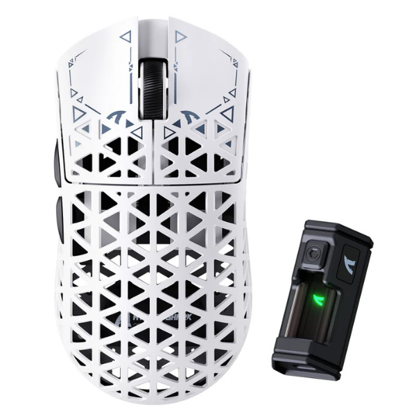 ATTACKSHARKR5ULTRACarbonFiberTri-ModeGamingMouse_PAW3950MAX8KSuperlightWhiteMain-DokkanTech