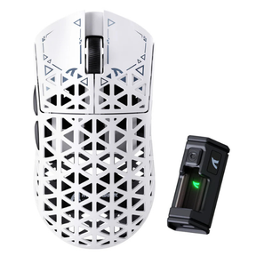 ATTACK SHARK R5 ULTRA carbon fiber tri-mode gaming mouse in white, main product view