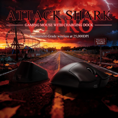 ATTACKSHARKV3PROUltra-LightTri-ModeGamingMousewithRGBMagneticChargingDockBlackDPI-DokkanTech