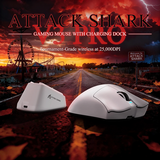 ATTACKSHARKV3PROUltra-LightTri-ModeGamingMousewithRGBMagneticChargingDockWhiteDPI-DokkanTech