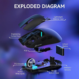 ATTACKSHARKX11WirelessGamingMousewithChargingDockBlackDesign-DokkanTech