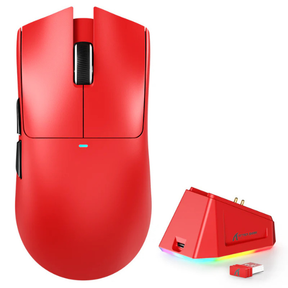 ATTACK SHARK X11 wireless gaming mouse with charging dock in red, main product view