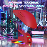 ATTACKSHARKX1Tri-ModeGamingMousewithRGBMagneticChargingDockRedChargingDock-DokkanTech