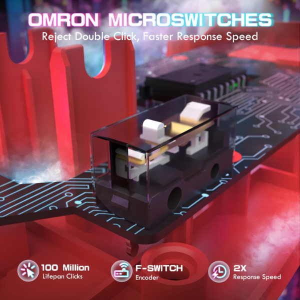 ATTACKSHARKX1Tri-ModeGamingMousewithRGBMagneticChargingDockRedOmronMicroSwitches-DokkanTech