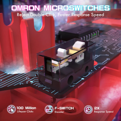 ATTACKSHARKX1Tri-ModeGamingMousewithRGBMagneticChargingDockRedOmronMicroSwitches-DokkanTech