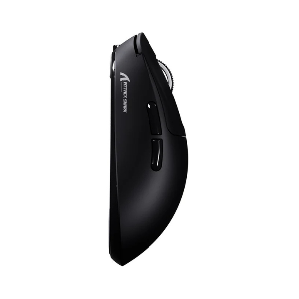 ATTACKSHARKX3Tri-ModeWirelessGamingMouse_PixArtPAW3395SuperlightBlackLeftView-DokkanTech
