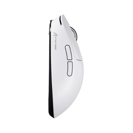 ATTACKSHARKX3Tri-ModeWirelessGamingMouse_PixArtPAW3395SuperlightWhiteLeftView-DokkanTech
