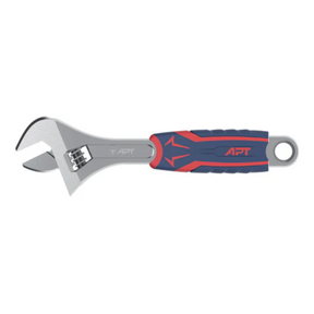 APT adjustable wrench 200mm chrome vanadium bi-color handle – front view