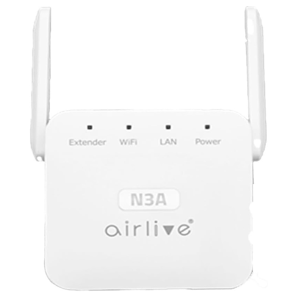 AirLive N3A Wi-Fi range extender 300Mbps – front view white