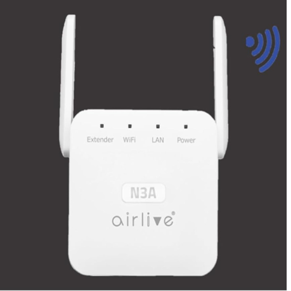 AirLive N3A Wi-Fi Range Extender 2 Antenna 300Mbps - White - DokanTech #