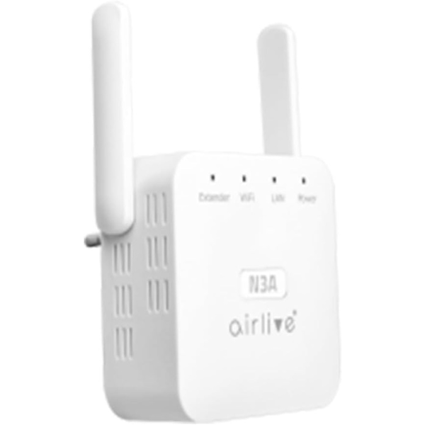 AirLive N3A Wi-Fi Range Extender 2 Antenna 300Mbps - White - DokanTech #
