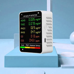 Air quality monitor 6-in-1 multifunctional display – front view white