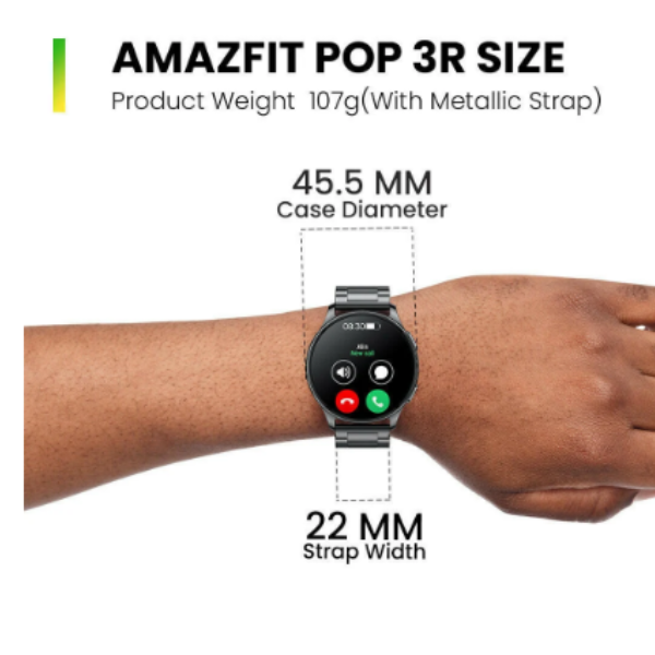 Amazfit Pop 3R Smart Watch 1.43 inch , AMOLED, Up to 12 Days Battery Life - DokanTech #