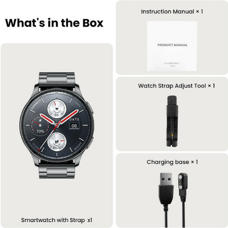 DokkanTech_Amazfit Pop 3R Smartwatch with AMOLED Display and Health Tracking