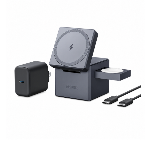 Anker3-in-1CubeWirelessChargerwithMagSafe-Y1811PA1-Black-Main -DokkanTech