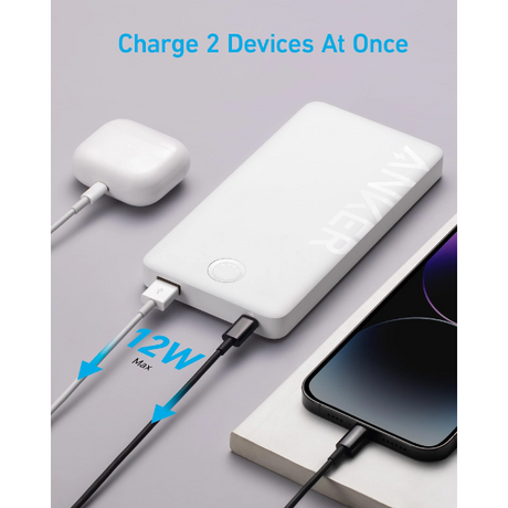 Anker 323 USB-C Power Bank (PowerCore PIQ) - White - DokanTech #