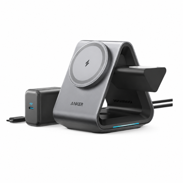 Anker737MagGo3-in-1WirelessCharger-B2599611-SilverGrey-Main -DokkanTech