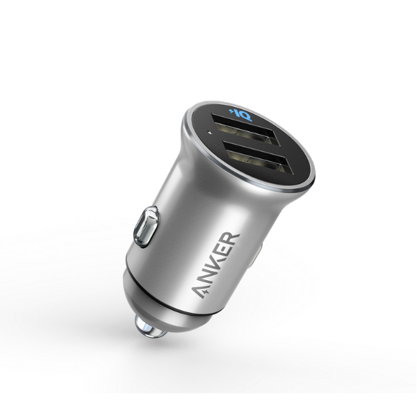 AnkerCarCharger24W2PortPowerDriveA2727H41SilverMain- DokkanTech