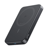 Anker MagGo Slim Power Bank 10000mAh with wireless charging, black, left view