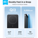 Anker Nano Ultra-Slim Magnetic Power Bank 5000mAh, black, feature highlight 2