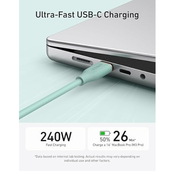 Anker PowerLine III Flow USB-C to USB-C Cable 3ft 240W (A8552)-dokantech