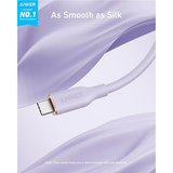 Anker PowerLine III Flow USB-C to USB-C Cable 3ft 240W (A8552)-dokantech