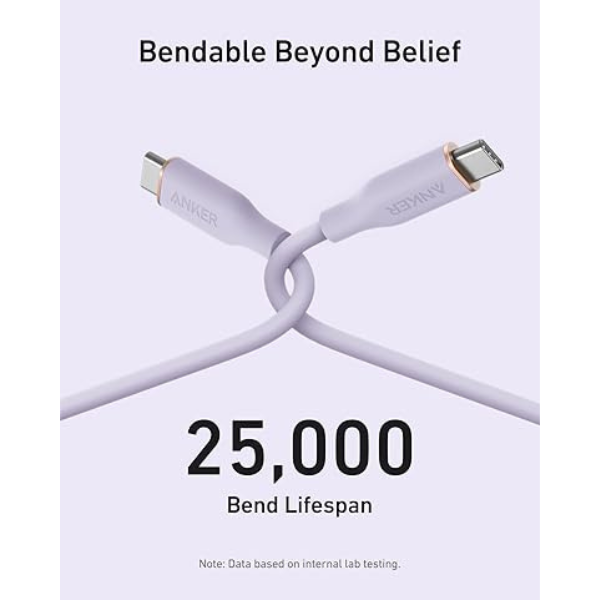 Anker PowerLine III Flow USB-C to USB-C Cable 3ft 240W (A8552)-dokantech