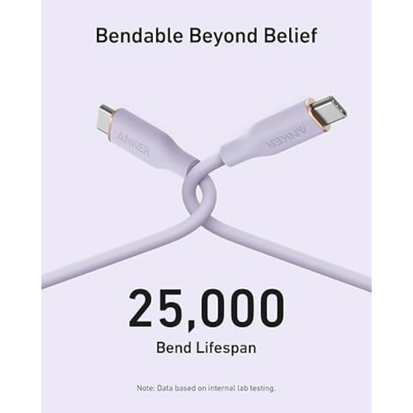 Anker PowerLine III Flow USB-C to USB-C Cable 3ft 240W (A8552)-dokantech