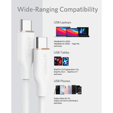 Anker PowerLine III Flow 6ft USB-C to USB-C Cable 240W – High-Speed PD 3.1, White-dokantech