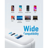Anker PowerPort Atom III Two Ports 60W  Wall Charger, White - DokanTech #