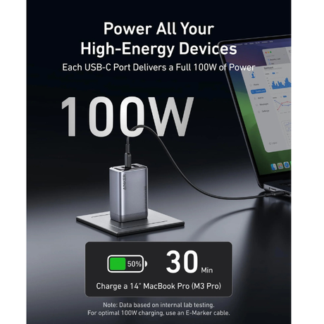 AnkerPrime100WGaNCharger_3Ports_2USB-C_1USB-A_ModelA2688_Black-dokantech