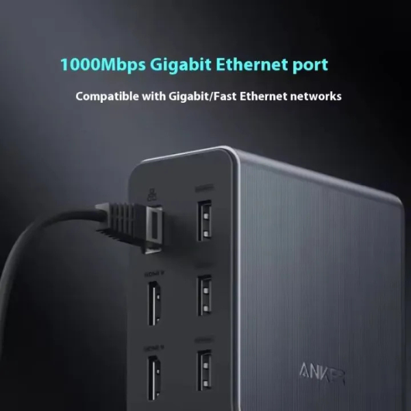 AnkerPrimeChargingDockingStation-14-in-1-DualDisplay-160W-A83B66A1-Black - dokantech#