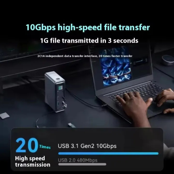 AnkerPrimeChargingDockingStation-14-in-1-DualDisplay-160W-A83B66A1-Black - dokantech#