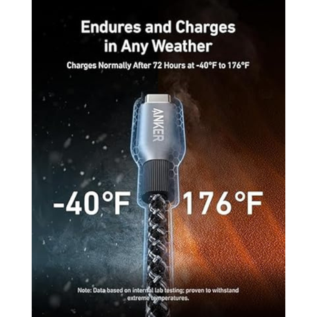 Anker Prime USB-C to USB-C 240W Cable – Durable Upcycled-Braided 3ft Black-dokantech