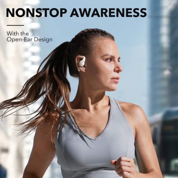 Anker Soundcore AeroFit Pro Open-Ear Sport Earbuds – White (A3871)-dokantech