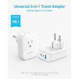 AnkerTravelAdapter15WWallCharger_5-in-1_A92A2321-WhiteUniversal-DokkanTech