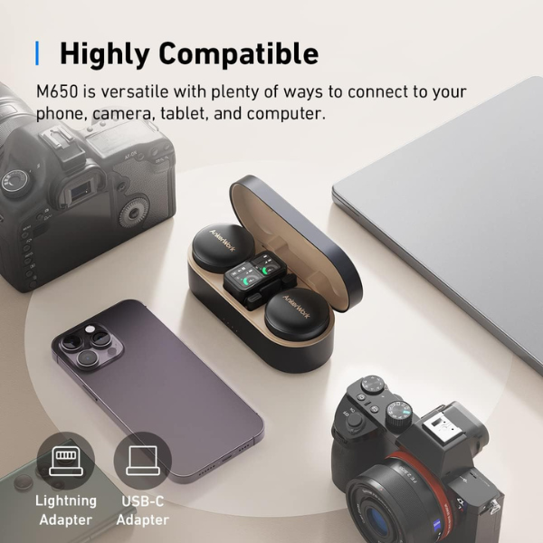 AnkerWorkM650WirelessMicrophone_Dual-ChannelBlackCompatibility-DokkanTech