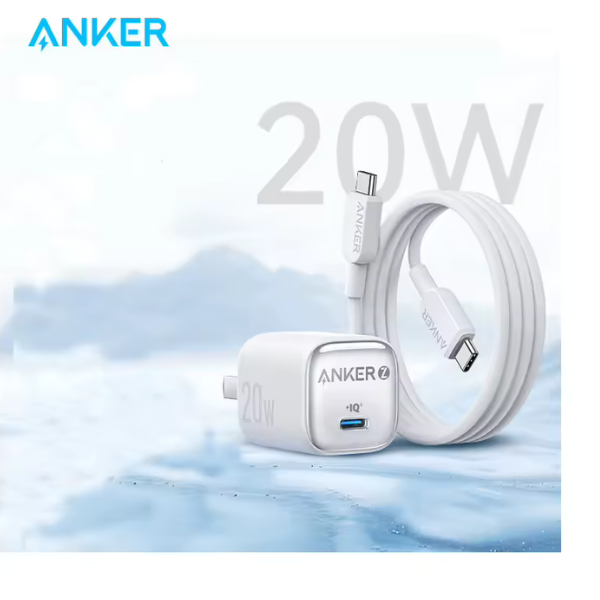 AnkerZoloCharger20W_Type-C_withUSB-CCable-LeftView-DokkanTech 
