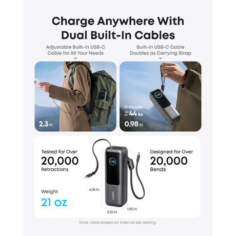AnkerZoloPowerBank25KmAh-165W-Built-inandRetractableCablesA1695P11-SpaceBlack-dokantech#