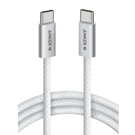 Anker Zolo USB-C to USB-C 240W Braided Fast Charging Cable 1.5m – White (A8060)-dokantech