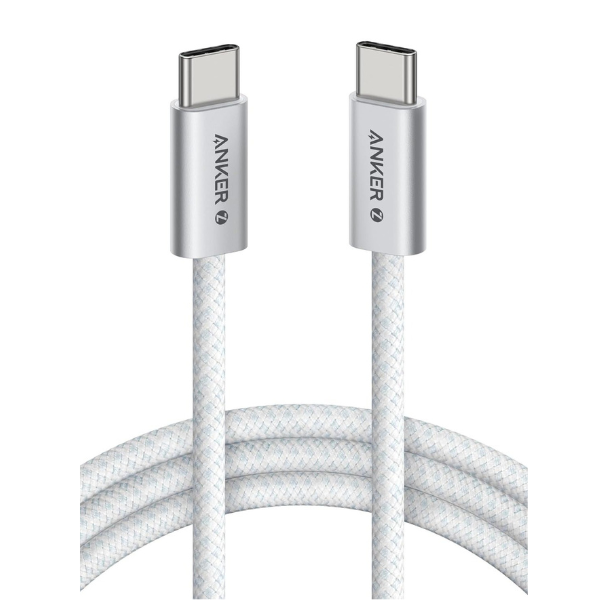 Anker Zolo USB-C to USB-C 240W Braided Fast Charging Cable 1.5m – White (A8060)-dokantech