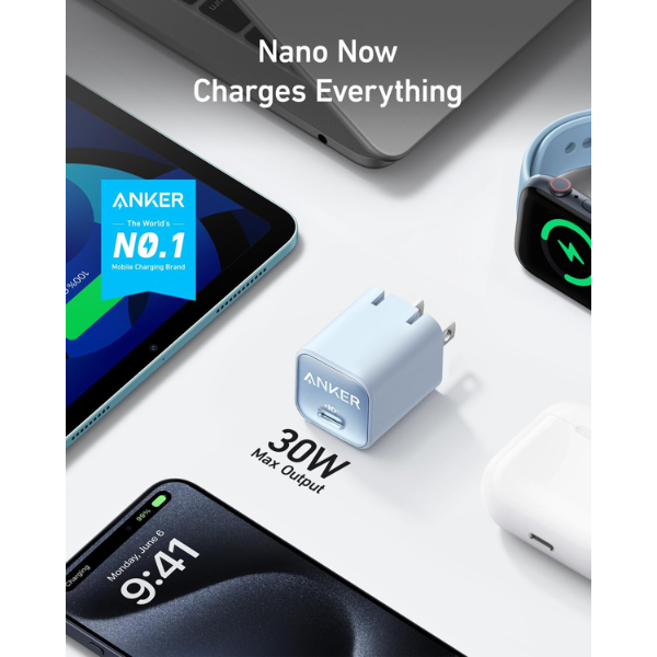 Anker 511 Nano 3 30W USB-C Fast Charger Adapter - Dokkantech