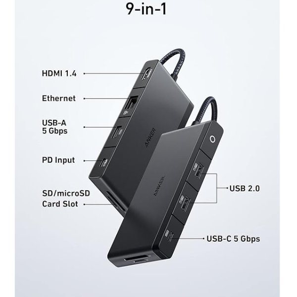 Anker 552 USB-C Hub 9-in-1 4K HDMI - A8373H11 - DokanTech #