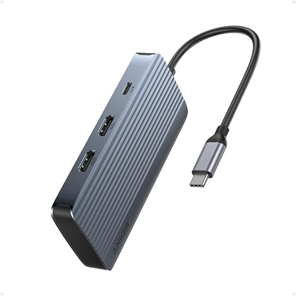 Anker 7-in-1 USB-C hub dual display docking station – front view