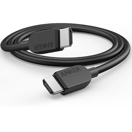 Anker HDMI cable 8K 60Hz 6ft 48Gbps – front view black