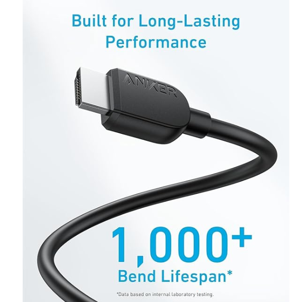 Anker HDMI Cable 8K 60Hz (3ft/0.9m) - Black - DokanTech #