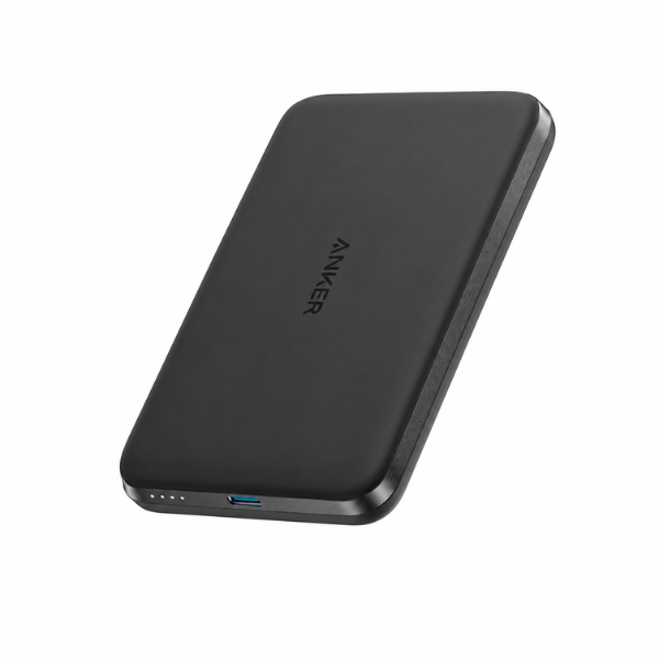 Anker Nano Ultra-Slim Magnetic Power Bank 5000mAh, black, front view