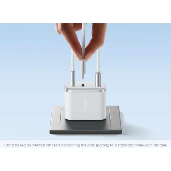 Anker Nano 70W Wall Charger – Ultra-Fast 3-Port Power- (2 USB-C + 1 USB-A) | Model A121A-dokantech