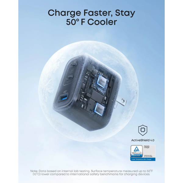 Anker Nano 70W Wall Charger – Ultra-Fast 3-Port Power- (2 USB-C + 1 USB-A) | Model A121A-dokantech